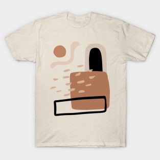 Minimal Modern  Abstract Shapes  Warm Tones  Design T-Shirt